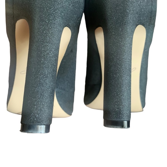 Badgley Mischka Jewel Dark Grey Black Metallic Bootie Heels Women’s Size 7 EUC - Picture 10 of 10